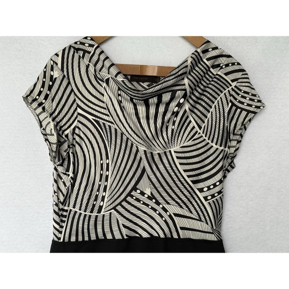 The Limited Womens Ladies Black White Cap Sleeve Knee Length Dress Size 12 - Picture 2 of 15